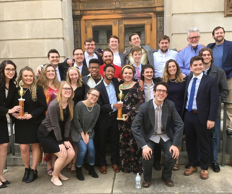 Rhodes 2018 mock trial team and professors