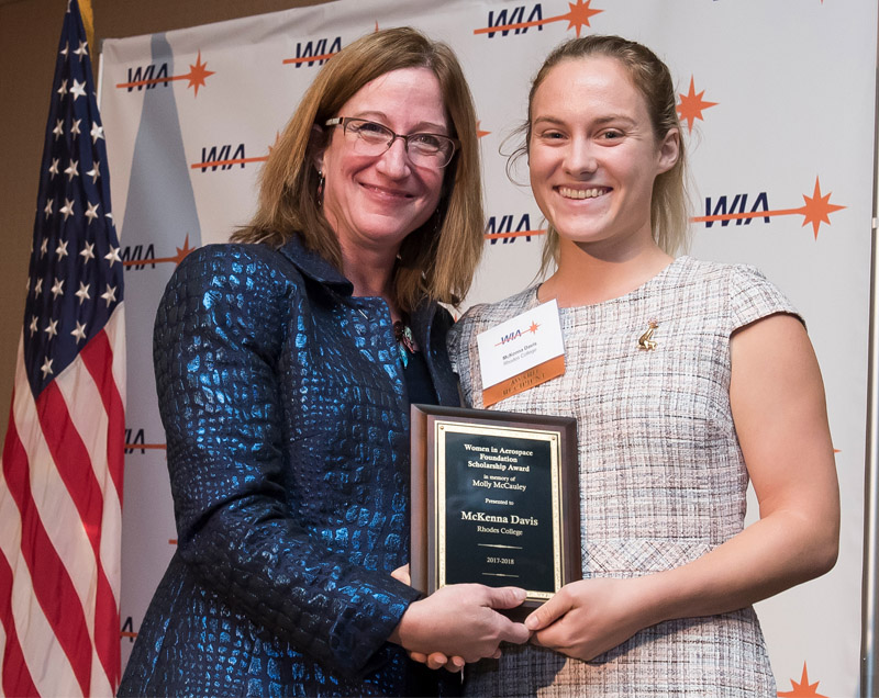 McKenna Davis receiving an award