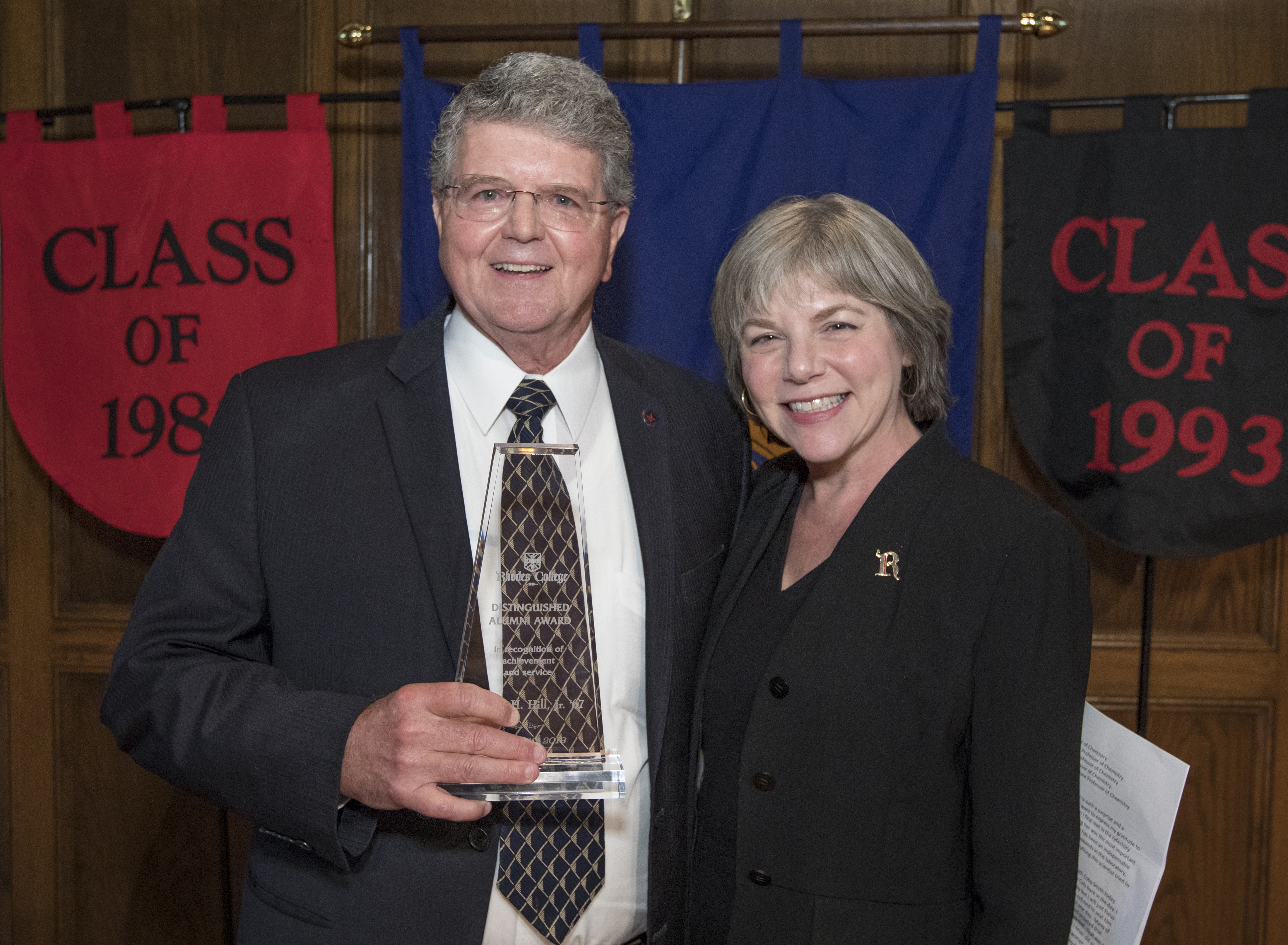 Herbert Hill with President Marjorie Hass