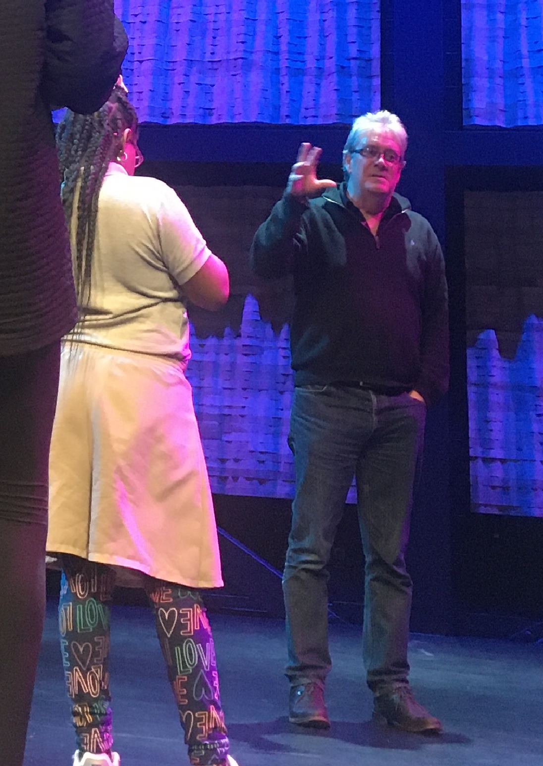 a director conducting a theater workshop