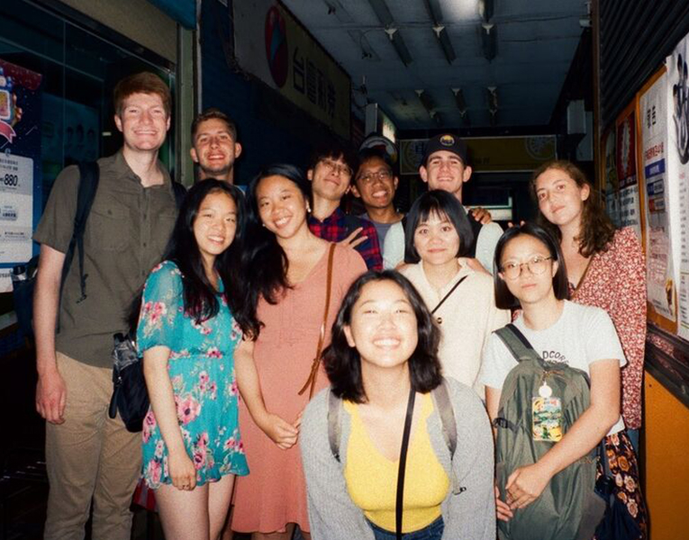 a group photo of Norm at his internship in Taiwan