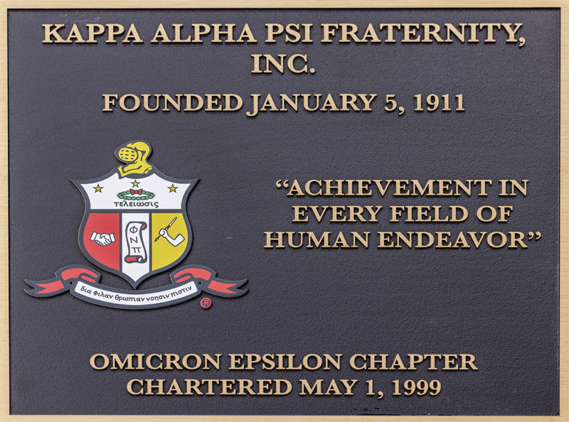 plaque of Kappa Alpha Psi