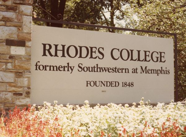 image of Rhodes College Sign in 1984