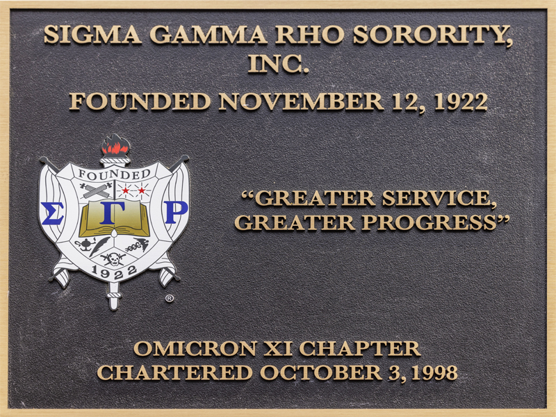 plaque of Sigma Gamma Rho