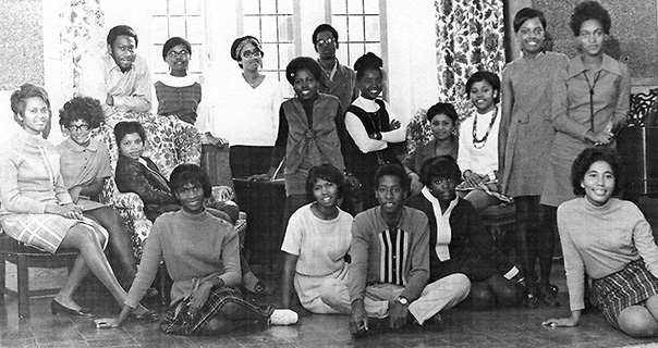members of the Black Student Association pose in a group