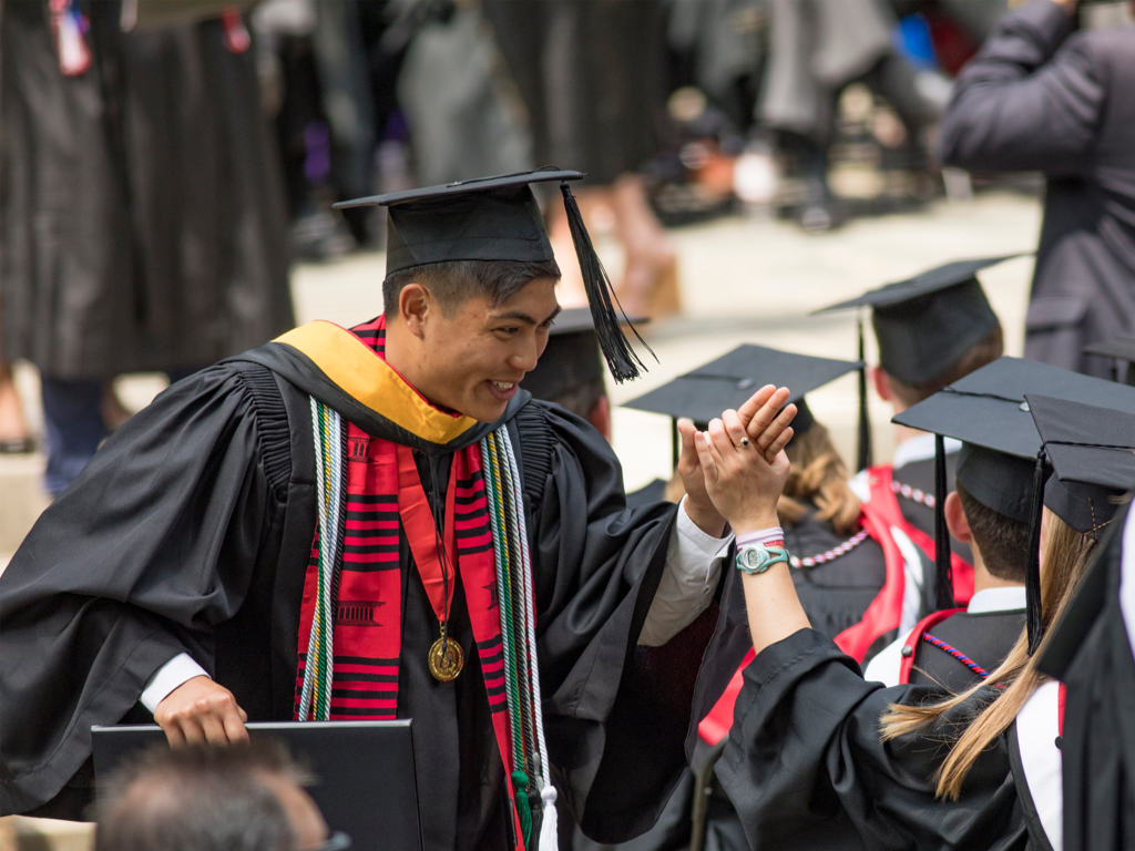 Andrew Nguyen ’18 during Commencement at Rhodes College