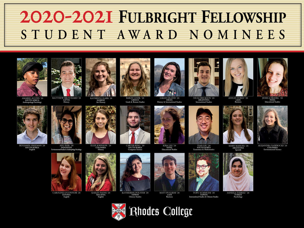Rhodes Endorses 22 Seniors For 2020 2021 Fulbright Award Competition Rhodes News academic calendar 2021 rhodes college