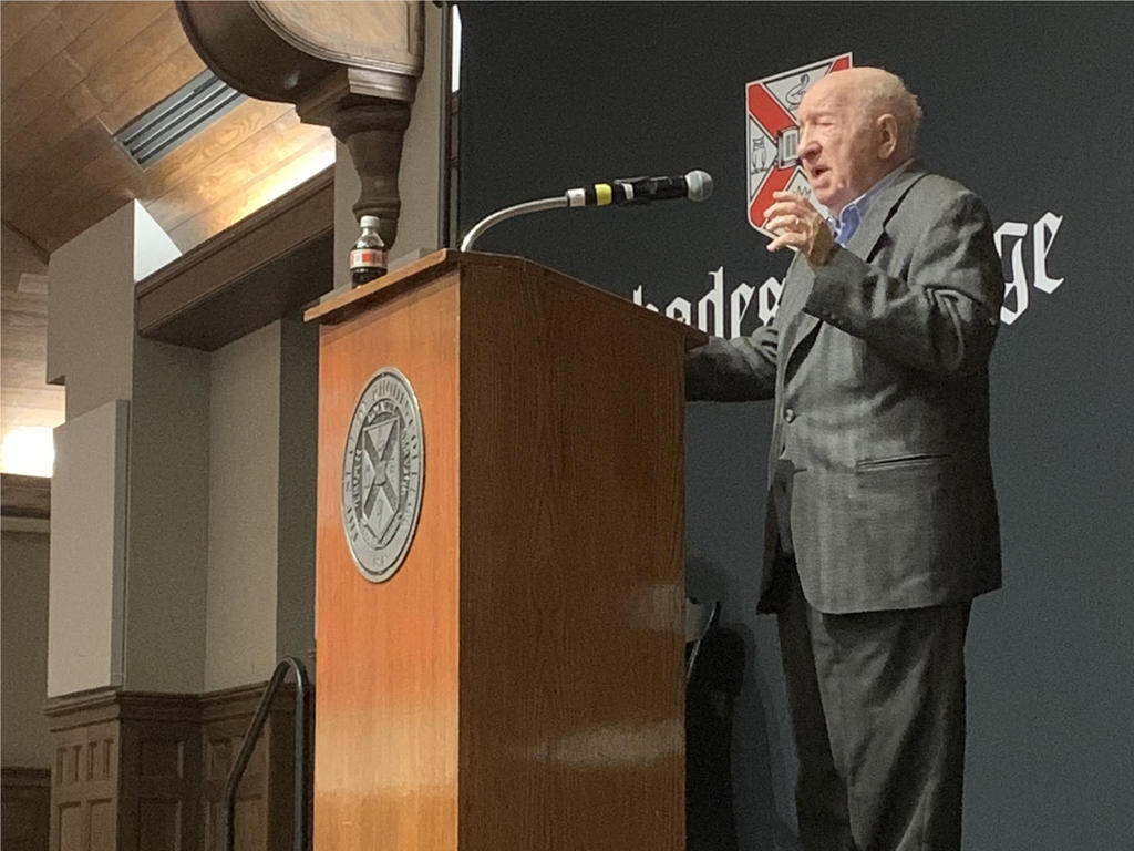 speaker at a podium