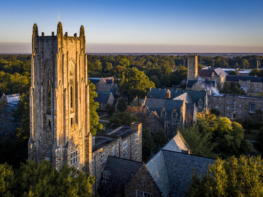 an aerial shot of Haliburton Tower