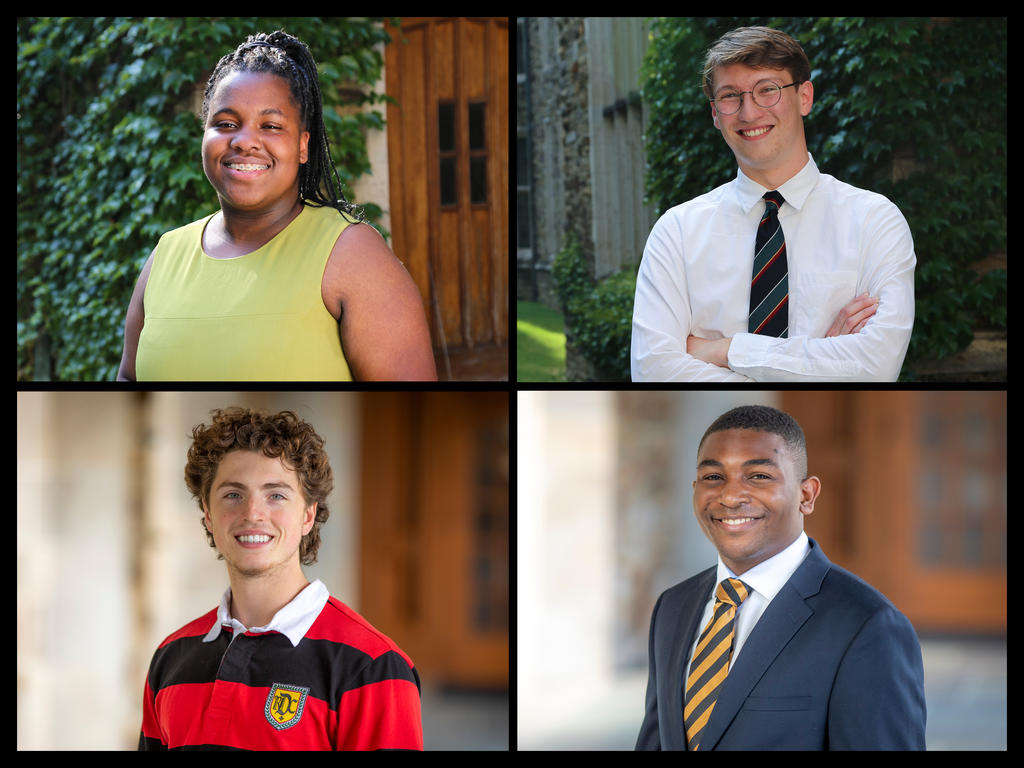 collage of four Rhodes College students