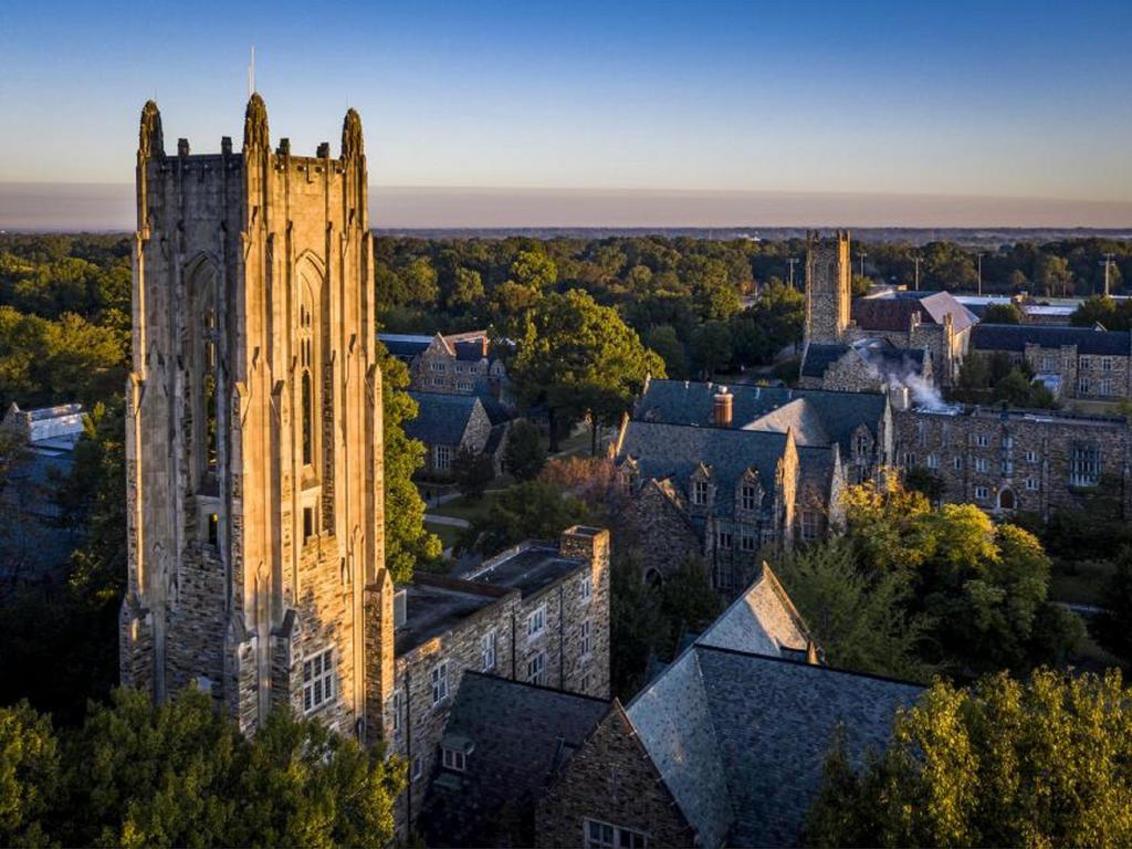 aerial view of Rhodes College campus