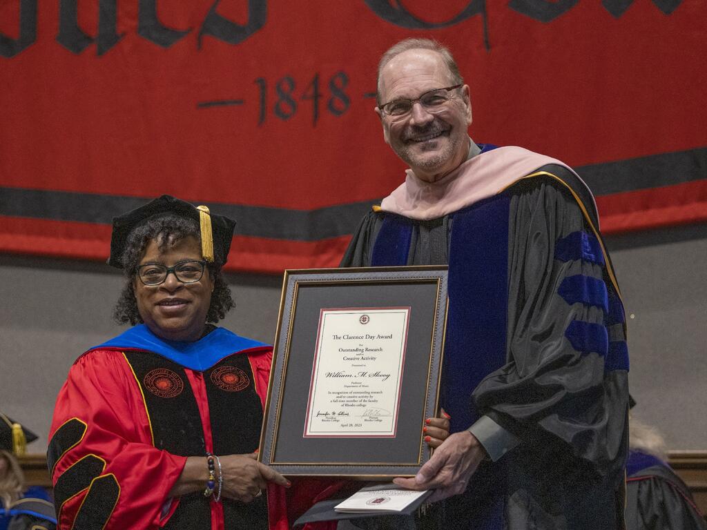 image of Rhodes College faculty at an awards presentation