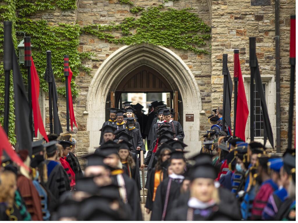 image of Rhodes College graduation processional