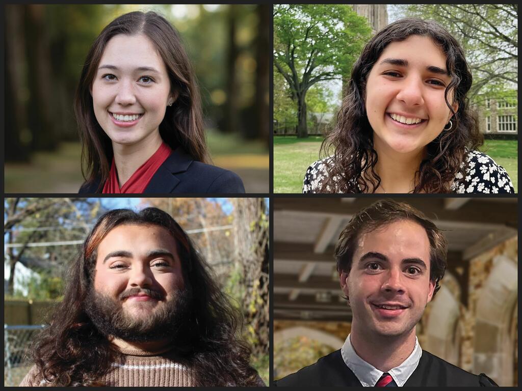 collage of four Rhodes College students