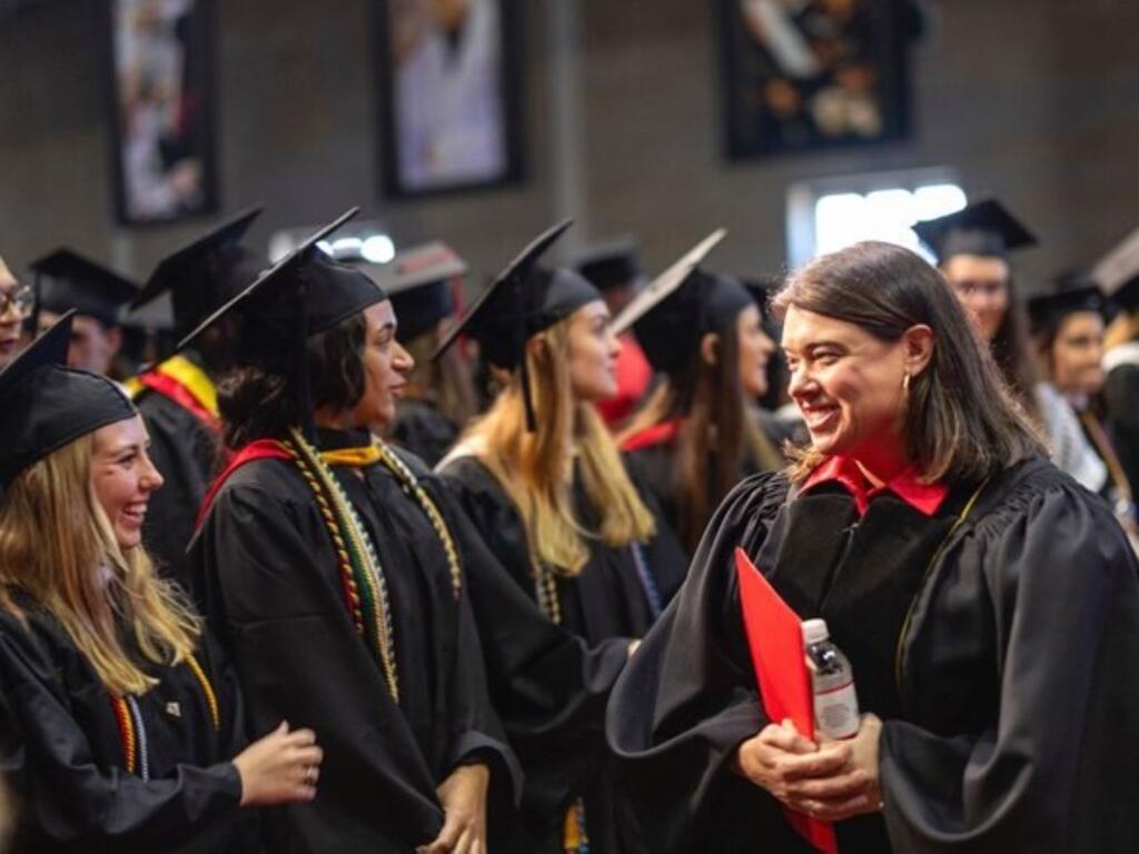 image of Julie Gehrki in the crowd at Baccalaureate Convocation at Rhodes College