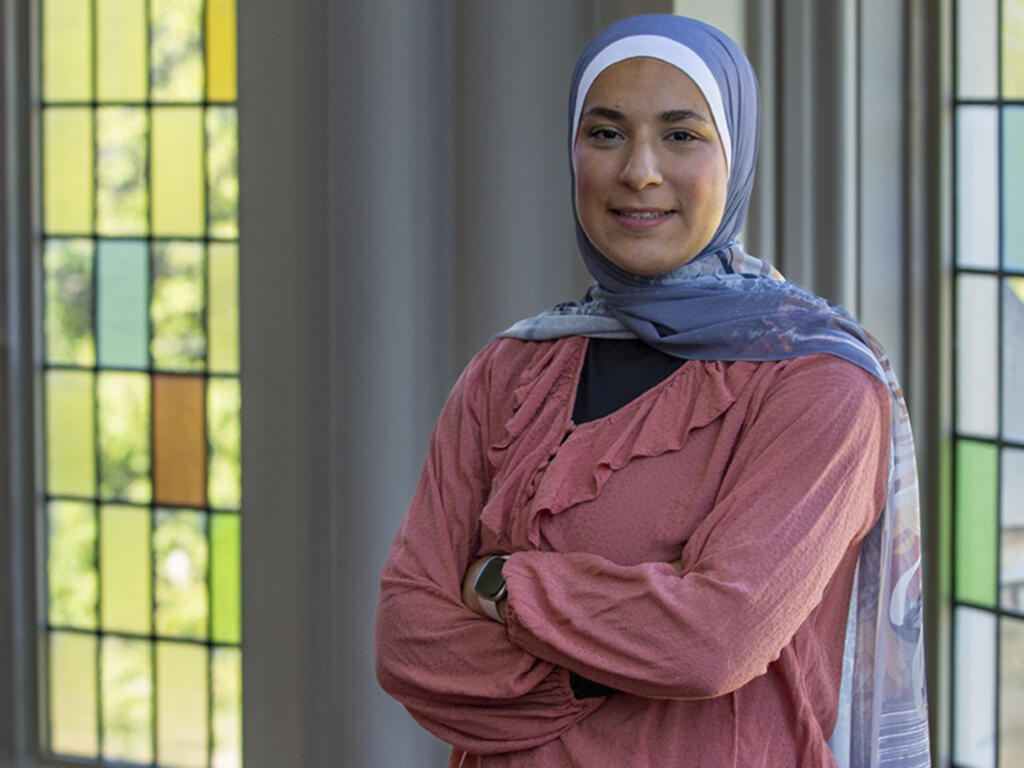 a young woman wearing a hijab