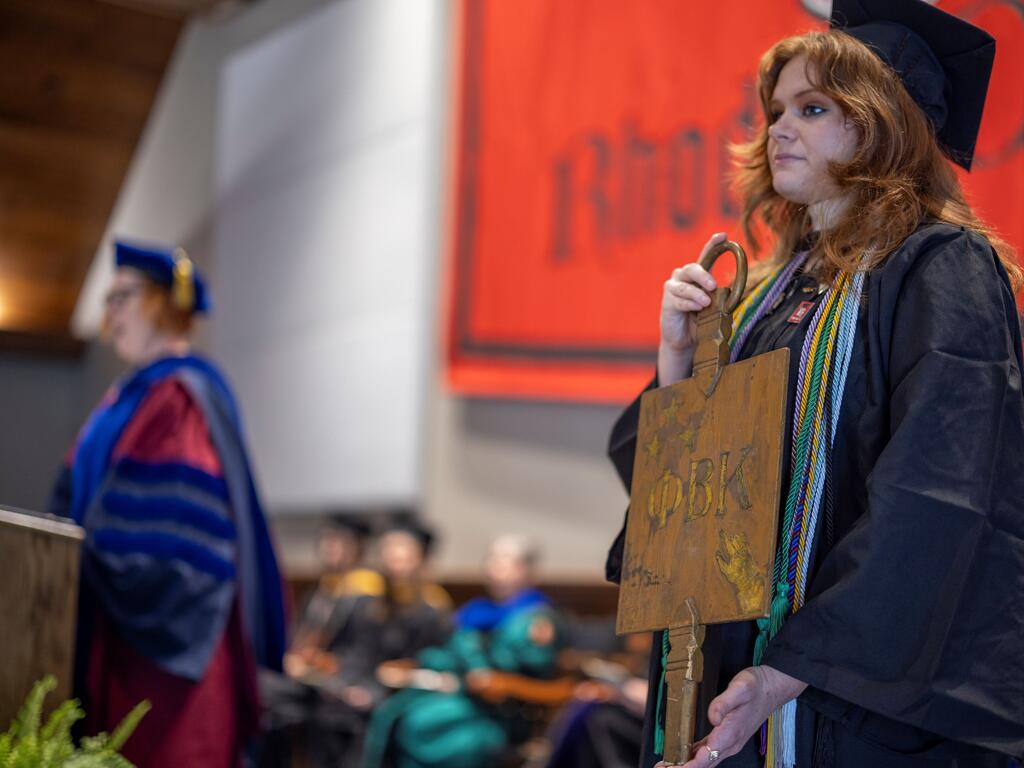 images of members participating in PBK induction ceremony at Rhodes College