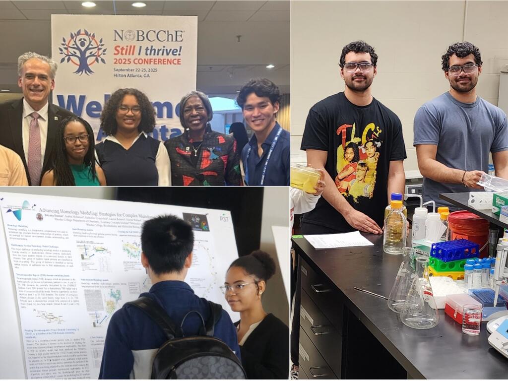 Collage of Rhodes College students at chemistry conferences