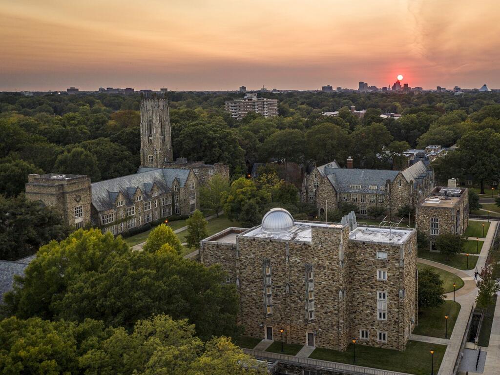 aerial view of Rhodes College campus