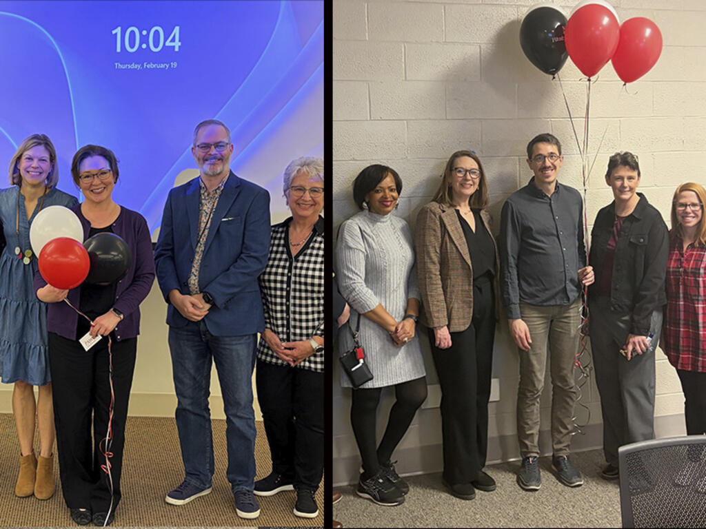 a collage of staff members