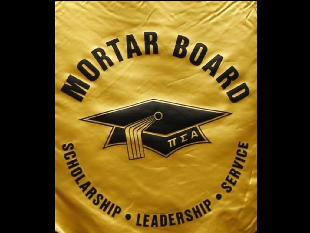 image of yellow and black Mortar Board banner