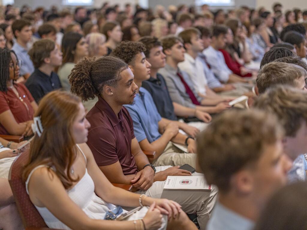 Rhodes College incoming students in the audience at Opening Convocation