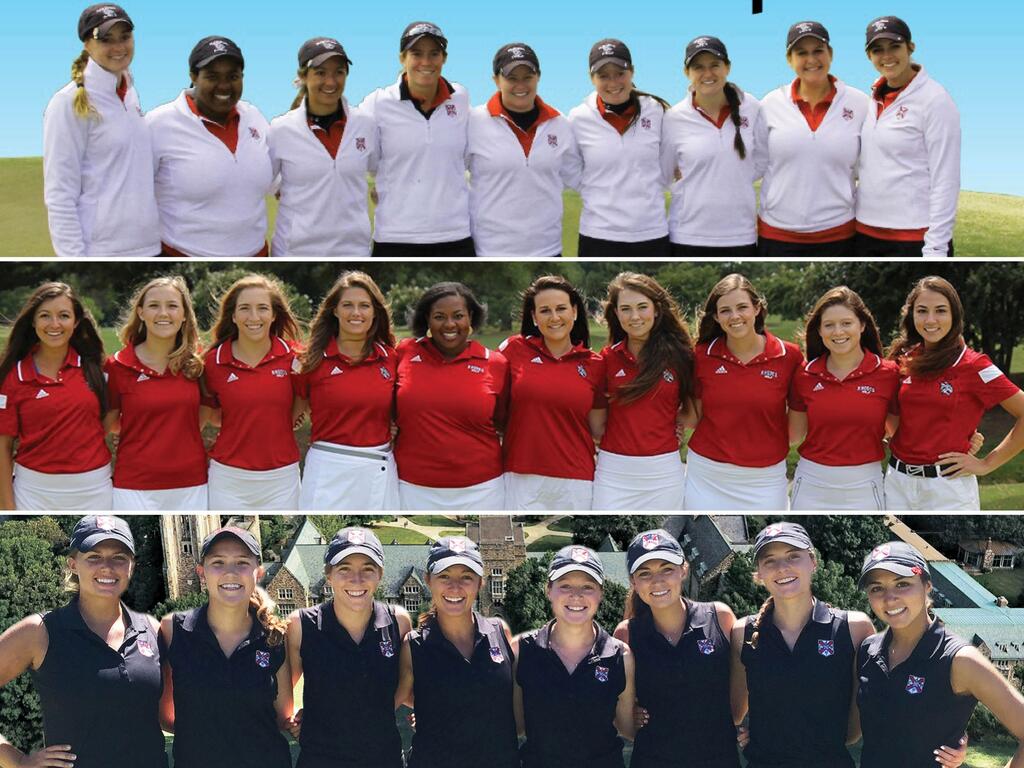 collage of Rhodes Women's Golf teams