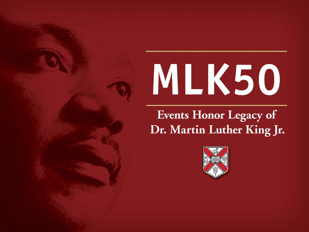 Poster of MLK50 featuring the face of Dr. Martin Luther King