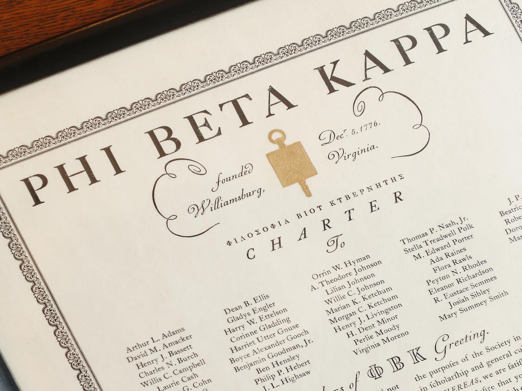 Phi Beta Kappa Certificate