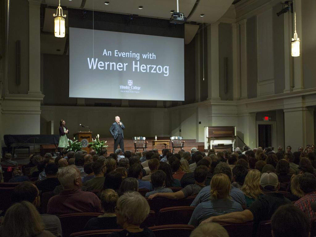 Wide shot from the Werner Herzog talk